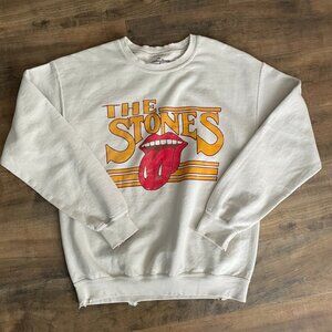 Vintage Rolling Stones Graphic Sweatshirt IV Goods Distressed Cream Size S